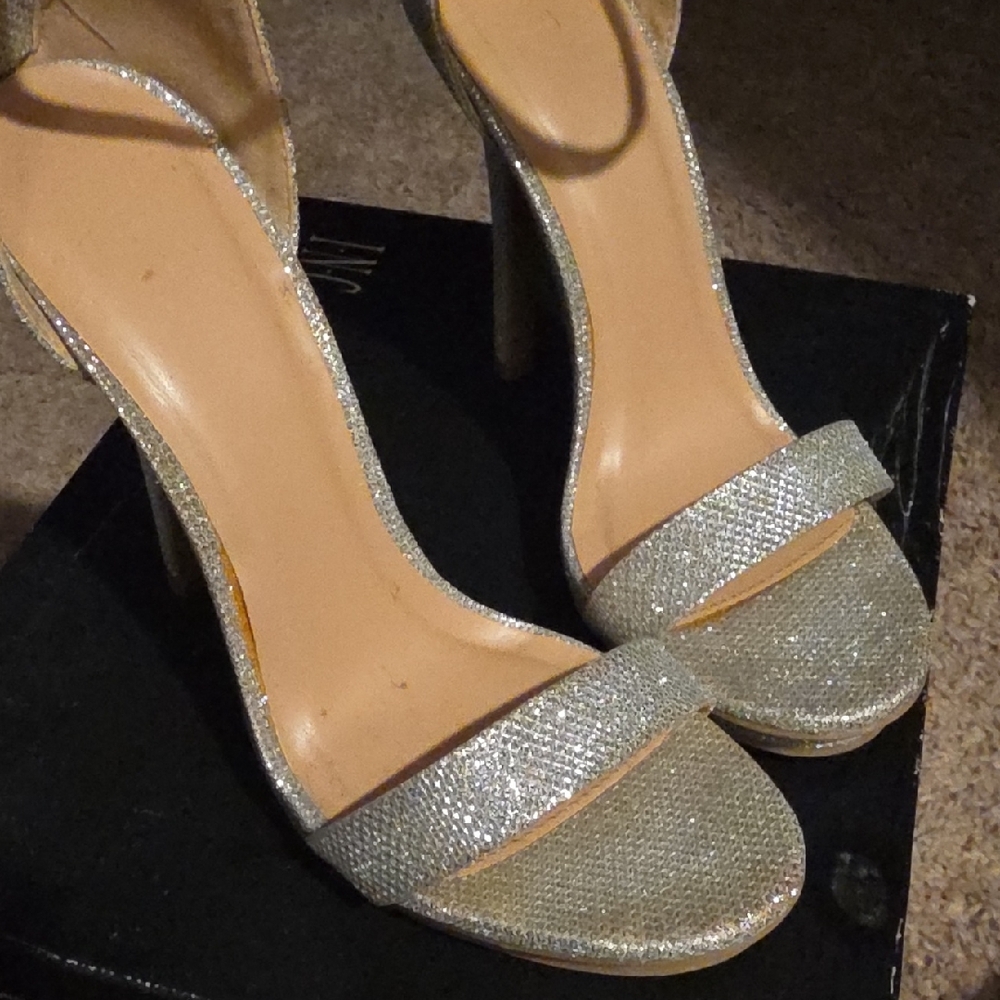 INC International Concepts Sparkling Silver Heels